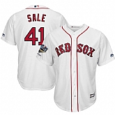 Red Sox 41 Chris Sale White 2018 World Series Champions Home Cool Base Player Jersey Dzhi,baseball caps,new era cap wholesale,wholesale hats